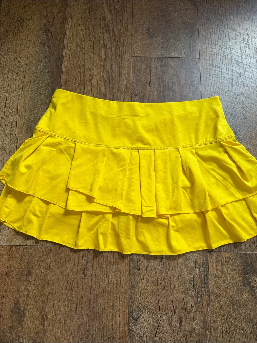 Lucky in Love Bright Yellow Tiered Ruffle Skirt